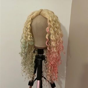 Curly muilt synthetic color wig
